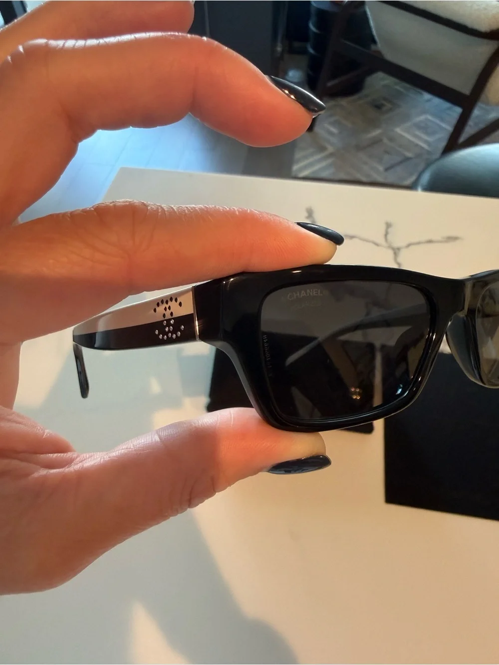 Spring Summer 2026 Rectangle Chanel Sunglasses